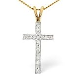 9ct Diamond Set Cross.
