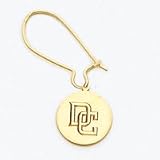 14K Washington Nationals Initials Disc Kidney Wire Earrings