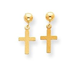 14k crossangle Earrings