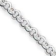 Sterling Silver 4mm Rolo Bomb Chain Necklace - 20 Inch - Lobster Claw