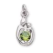 14K White Gold Mother and Child August Birthstone Charm Pendant