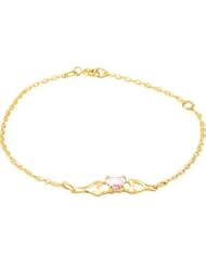 10K Yellow Butterfly Cz Birthstone Bracelet With Box October Bracelet With Box