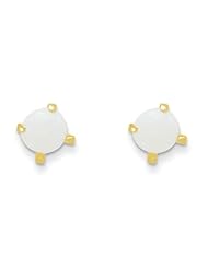 MadiK® Childrens 14k Yellow Gold 3mm Opal October Post Screwbacks Earrings