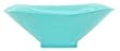 Colorful Art Glass Aqua Blue Small Square Bowl 8.5"D, 3"H Set of Two