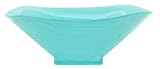 Colorful Art Glass Aqua Blue Small Square Bowl 8.5"D, 3"H Set of Two