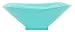 Colorful Art Glass Aqua Blue Small Square Bowl 8.5"D, 3"H Set of Two