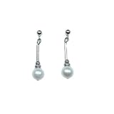 Image of Nine Carat White Gold Freshwater Cultured Pearl Drop Earrings
