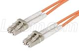 LC to LC Duplex Clipped Multimode Fiber Optic Cables, 50/125 with OFNR Jacket