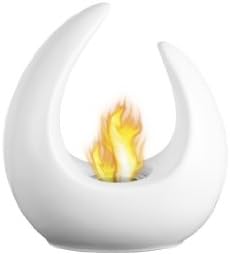 Purfire Crescent Ethanol Table Top Ventless Fireplace White