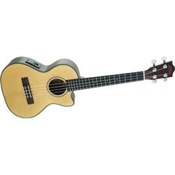 Lanikai S-TEQ Solid Spruce Series Tenor Cutaway Acoustic-Electric Ukulele, Gloss Natural