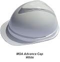 MSA Advance Vented Hard hats with Ratchet Suspensions, white