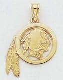 NFL Washington Redskins Charm - 14kt Solid Gold