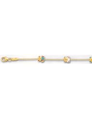 14k Yellow Gold Childrens Bracelet with Bear Design