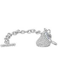 7.5 Inch 3D Cz Hersheys Kiss Charm Bracelet Sterling Silver 14.40X13.00 Mm 85208