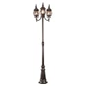 Beveled Glass 3 Light Pole - Rust