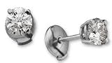 1 ctw Canadian Solitaire Earrings in 14K White Gold
