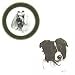 Border Collie 10' Green Plate, Porcelain by Rosalinde (10' diameter)