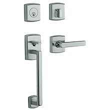 Baldwin 85386/5410.260.DBLC Polished Chrome Double Cylinder Soho Handleset with Colonial Knob