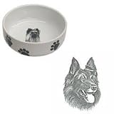 Belgian Shepherd Paw Print Bowl, Porcelain by Rosalinde (7 in. x 2.5 in. deep)