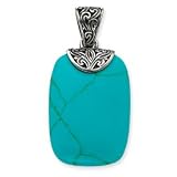 Sterling Silver Antiqued Turquoise Pendant
