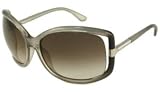 Tom Ford Women's 0125 Anais Beige / Olive Green Inside / Palladium Details Frame/Green Gradient Lens Plastic Sunglasses