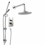 Twin Thermostatic Shower Valve with built-in diverter with slide rail kit fixed head
