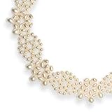 Sterling Silver Peacock/White Freshwater Cultured Pearl Necklace - QH1875-16