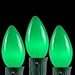 Novelty Lights 25 Pack C9 Ceramic Outdoor Christmas Replacement Bulbs, Green, E17/C9 Intermediate Base, 7 Watt