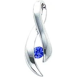 14K White Gold 3mm Tanzanite Slide Pendant Jewelry by FindingKing
