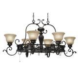 Golden Lighting 6029-PR62 EB 8 Light Jefferson Pot Rack, Etruscan