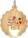 Flower Basket in Concave Round Disc, 14K Gold Charm