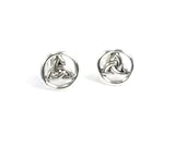Celtic Knot Earrings - Sterling Silver Irish Celtic Cut-out Trinity Knot Post-back Earrings
