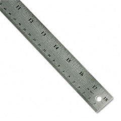 Westcott Stainless Steel Office Ruler With Non Slip Cork Base, 18"