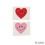 72 Smile Face Heart Glitter Tattoos/Valentines Day Tattoos and Body Art