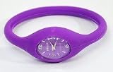 GSI Quality Waterproof Silicone Gel Sporty Wrist Band Watch - Oval Face, Digital LCD Style, For Children And Sports - Purple