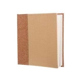 Dennis Daniels L1 Havana Style Bound Album, Embossed Spine on Woven Cloth Cover, Holds 200 4x6 Photographs 2-up, Color: Chocolate.