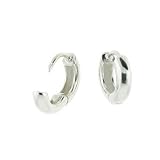 Sterling Silver Flawlessly Finished Huggie Earrings for men and women, U-Shape, 7 16 tall
