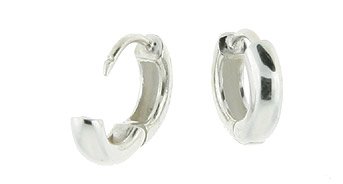 High Polished Sterling Silver Huggies Earrings U-Shape (3/4X1/2) (18mm X 10mm)