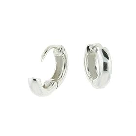 Sterling Silver Flawlessly Finished Huggie Earrings for men and women, U-Shape, 7/16" tall
