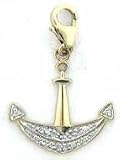 Anchor, 14K Gold Diamond Charm