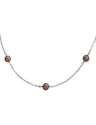 Sterling Silver Chocolate Freshwater Cultured Pearl Necklace