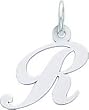 Sterling Silver Small Script Initial R Charm