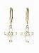 Jewelry : 14k White Baguette and Round CZ Drop Cross Hinged Earrings