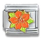 Clearly Charming Hibiscus Flower Christmas Holiday Theme Italian Charm