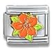 Jewelry : Clearly Charming Hibiscus Flower Christmas Holiday Theme Italian Charm