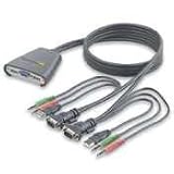 (Price/EA)USB Flip 2-Port KVM, w/ Remote, 2-Color LED, White