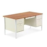 ALERA / ALESD216030PO / Double Pedestal Steel Desk, 60w x 30d x 29-1/2h, Walnut / Sold as 1 EA