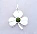 Pendant - Sterling Silver Clover Charm w/Synthetic Stone