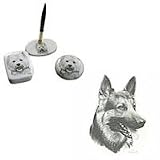 German Shepherd Desk Set, Porcelain by Rosalinde