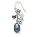 Sterling Silver Blue Crystals/FW Cultured Peacock/White Pearl Earrings
